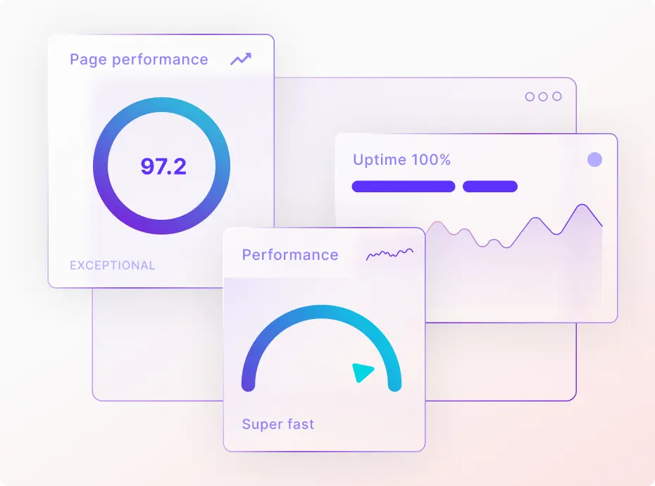 WordPress performance stack showing LiteSpeed web server, Redis object caching, NVMe storage, and Cloudflare CDN metrics