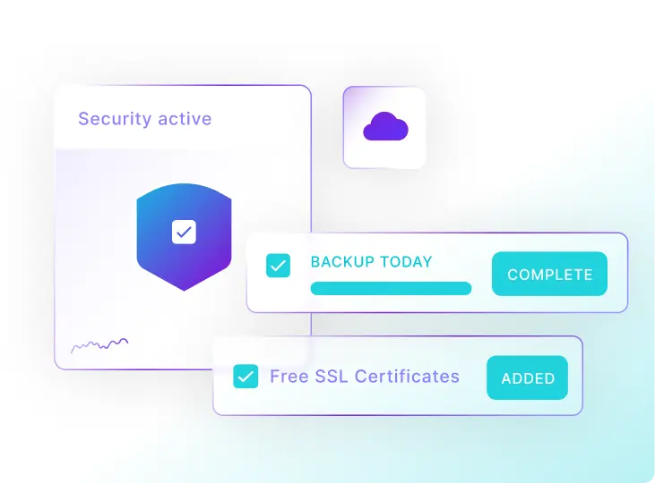 Windows hosting security dashboard showing Windows Defender scanning, Plesk Web Application Firewall, and real-time intrusion detection